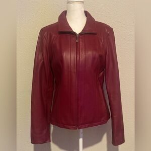 Worthington Burgandy Leather Jacket Vintage